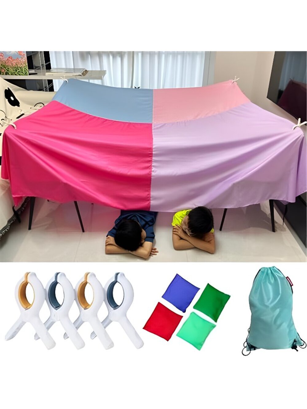 Magic Fort Building Kit for Kids with CPC Certification - Large Lightweight